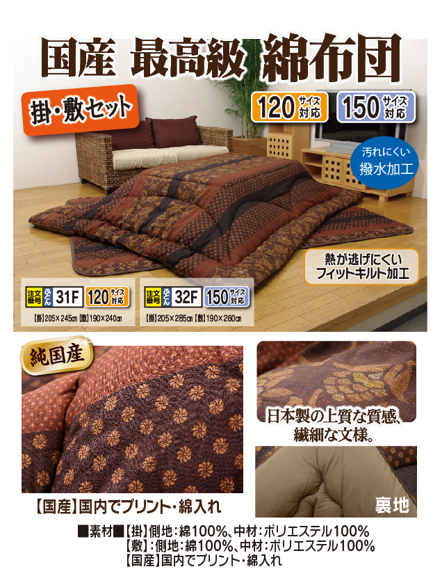こたつ布団（掛敷セット）【31F/32F】