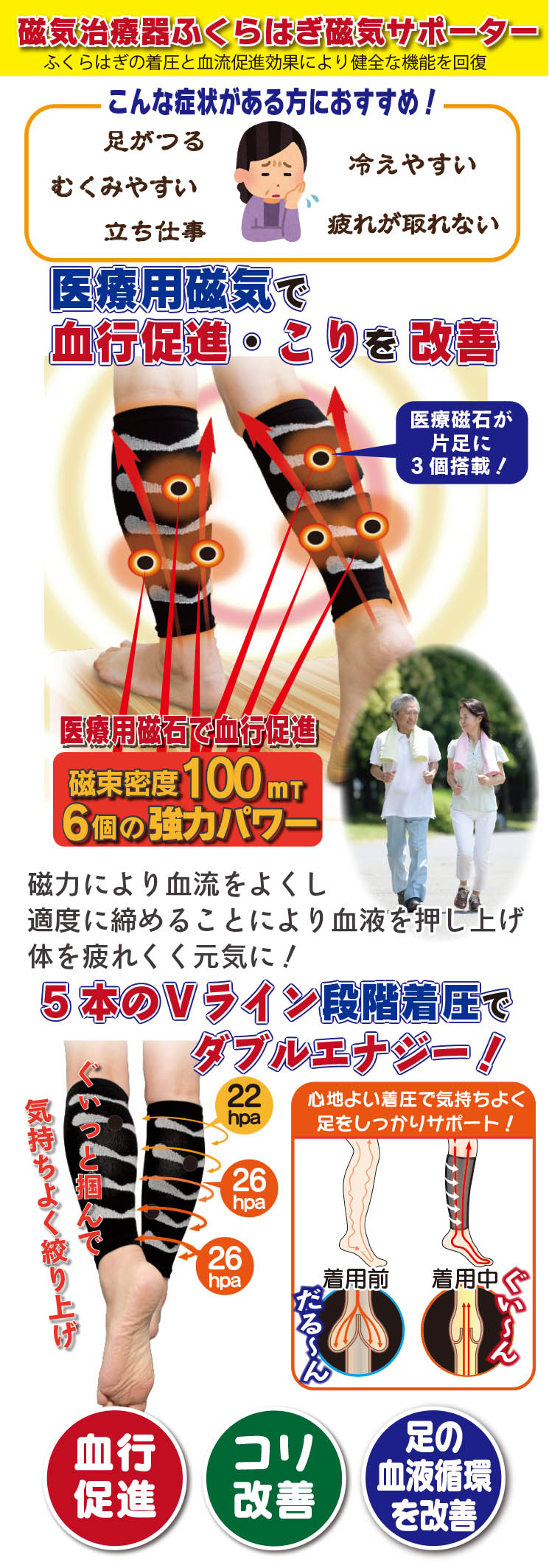 GIE-5880 ふくらはぎ磁気サポーター